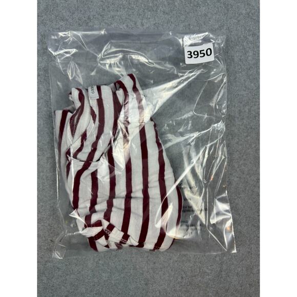 Green Envelope Shirt Womens L Red White Striped Artist Tee Round Neck Sleeveless - Picture 8 of 8